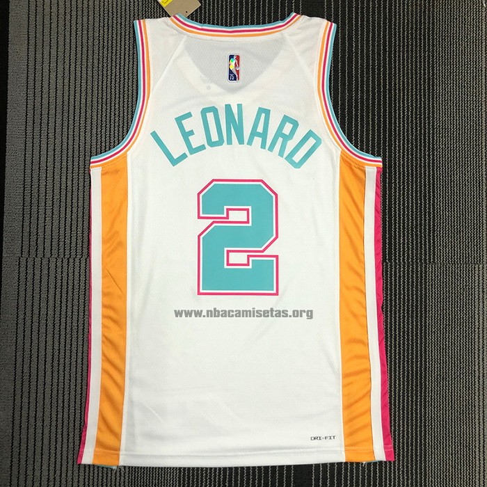 Camiseta San Antonio Spurs Kawhi Leonard NO 2 Ciudad 2021-22 Blanco